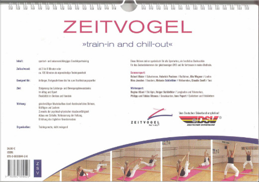 ZEITVOGEL train-in and chill-out, im ZSV 2007, Margot Zeitvogel-Schönthier, Buch 5, Cover hinten ZEITVOGEL train-in and chill-out, im ZSV 2007, Margot Zeitvogel-Schönthier, Buch 5, Cover hinten
